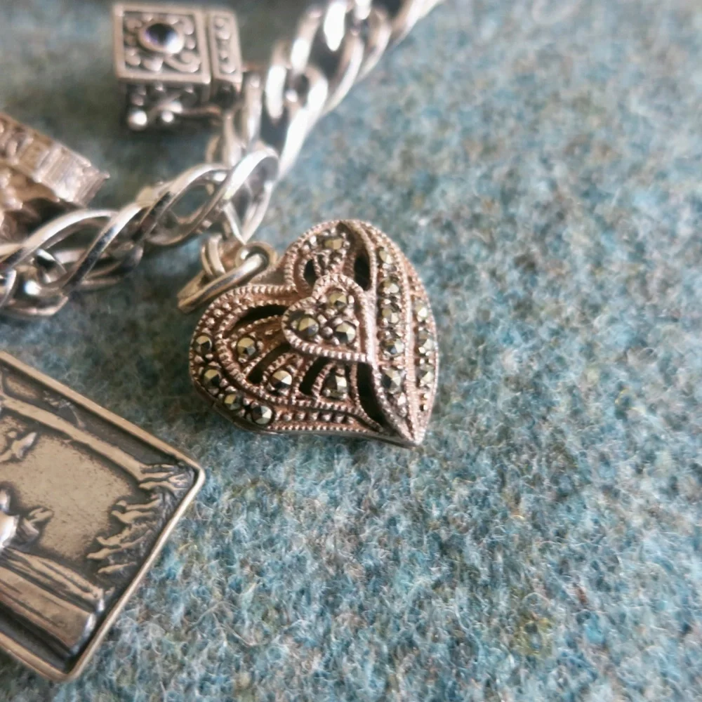Sterling Silver Charm Bracelet and Charms - Picture 7 of 9